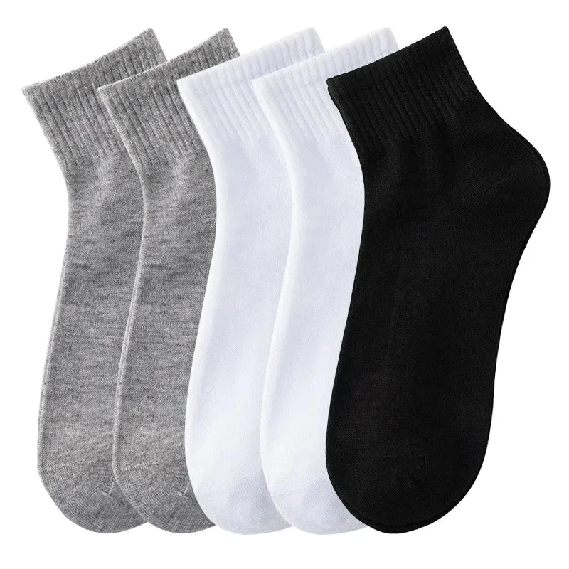 Men's Solid Color Breathable Mesh Short Socks