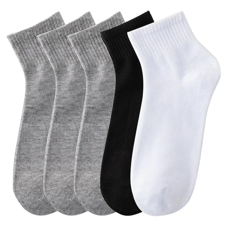 Men's Solid Color Breathable Mesh Short Socks