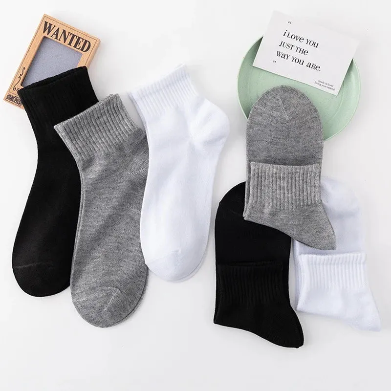 Men's Solid Color Breathable Mesh Short Socks