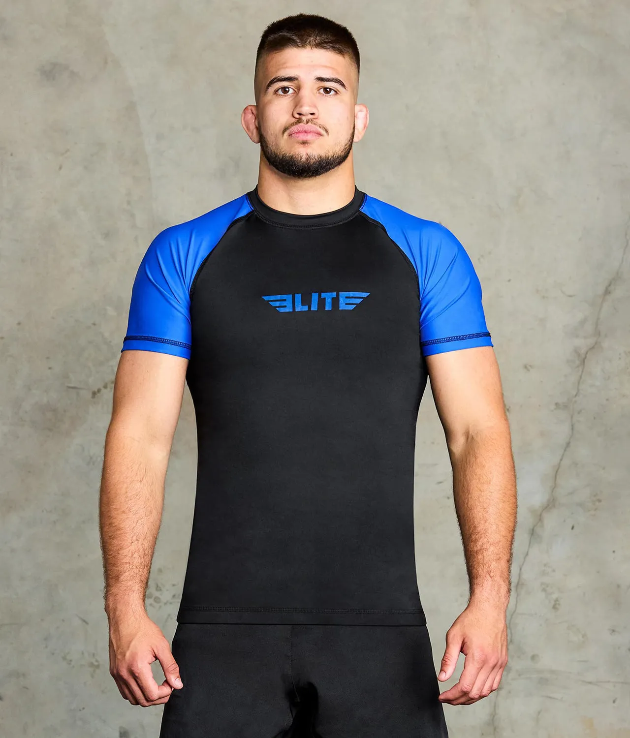 Men's Standard Blue Short Sleeve MMA Rash Guard