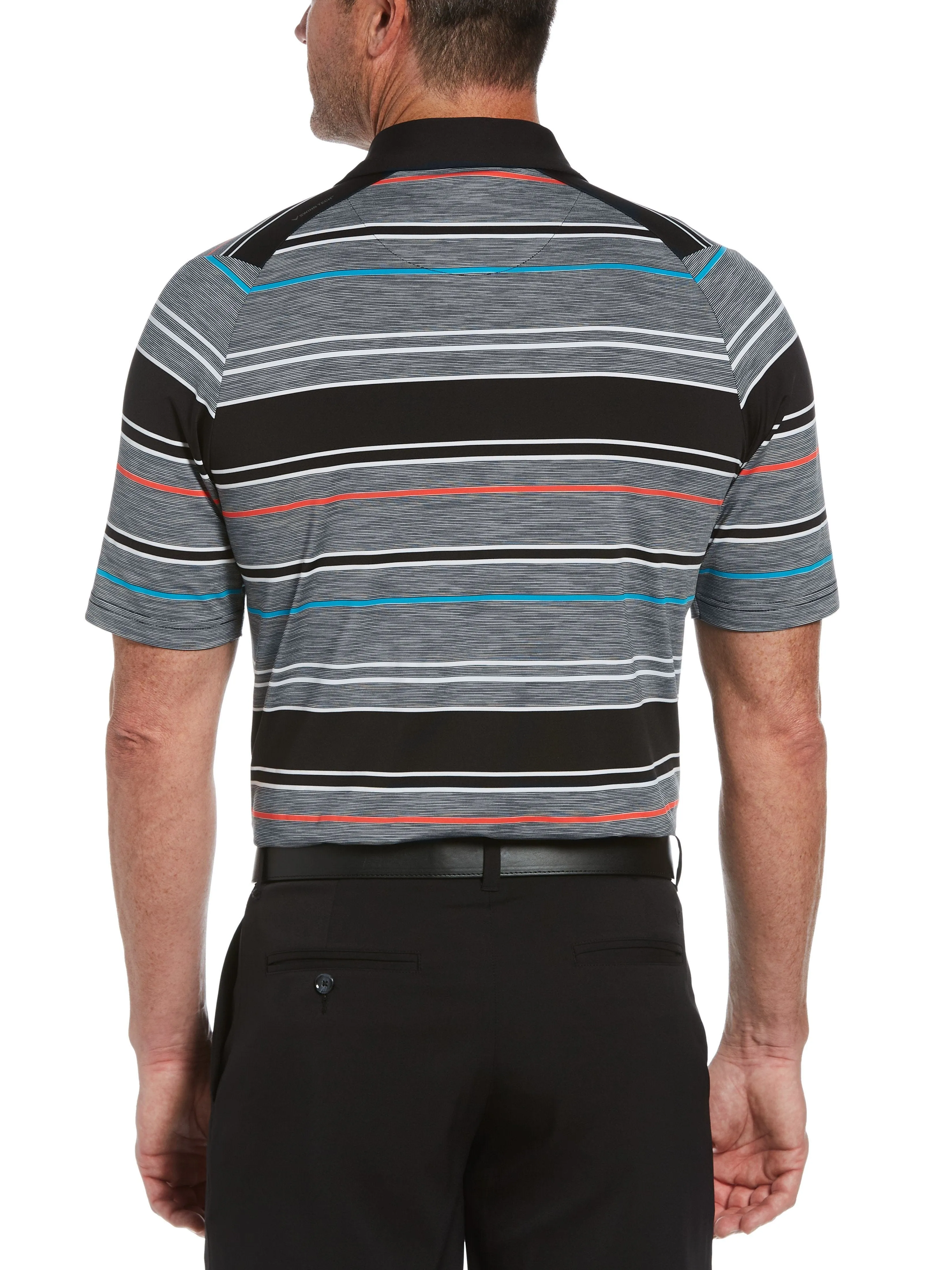 Mens Swing Tech™ Marled Texture Stripe Polo