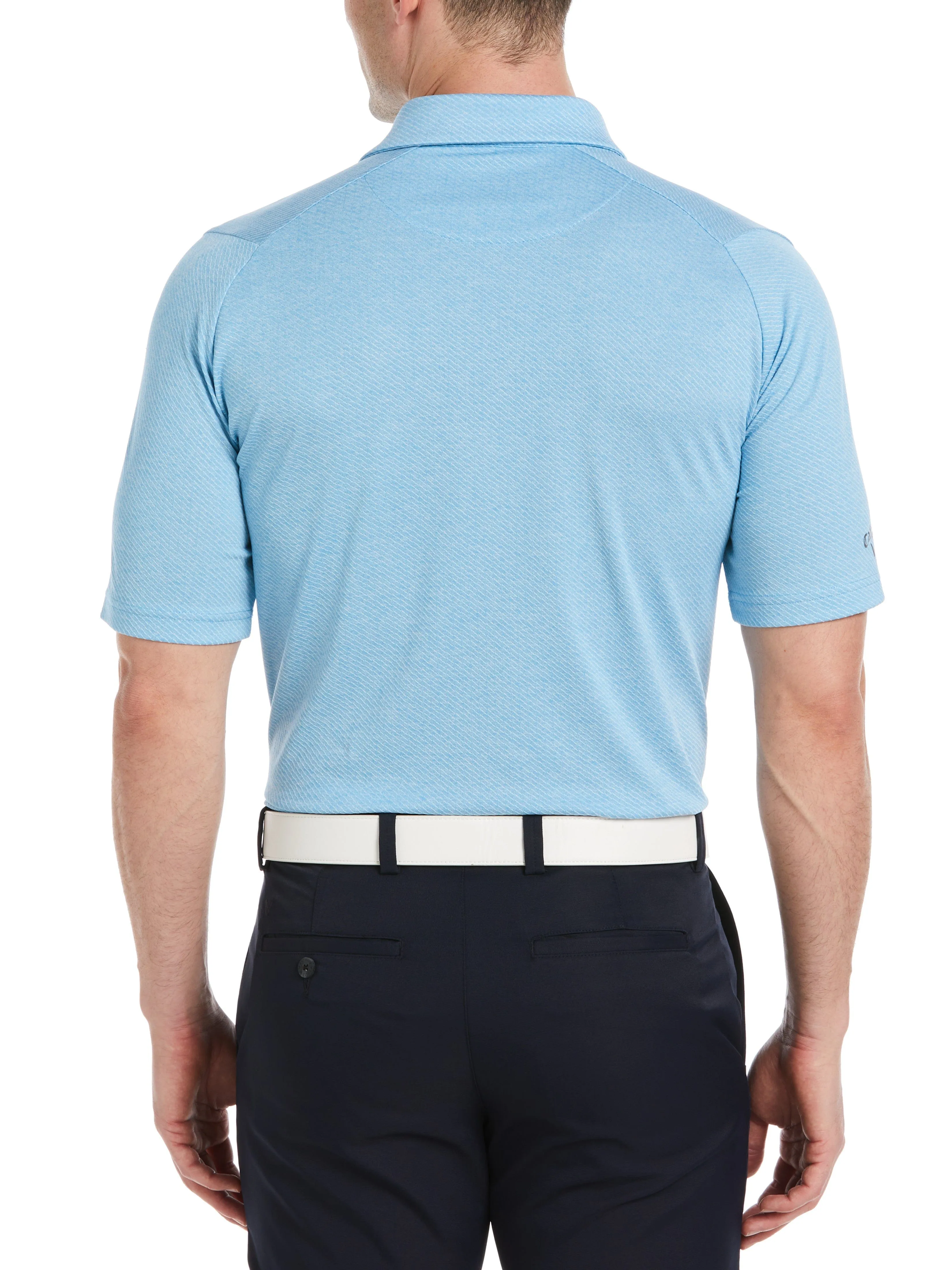 Mens Swing Tech Ventilated Heather Jacquard Golf Polo Shirt
