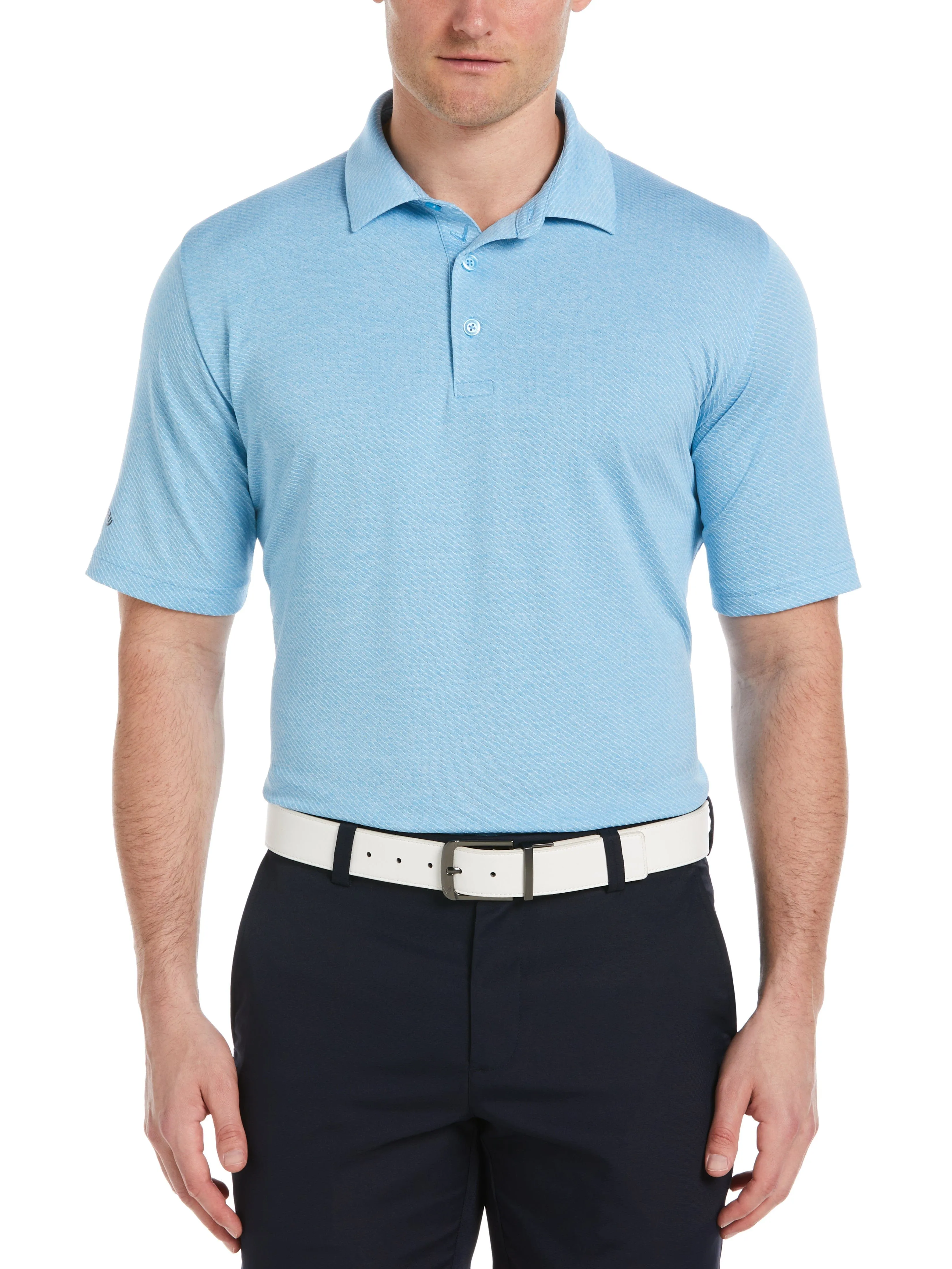 Mens Swing Tech Ventilated Heather Jacquard Golf Polo Shirt