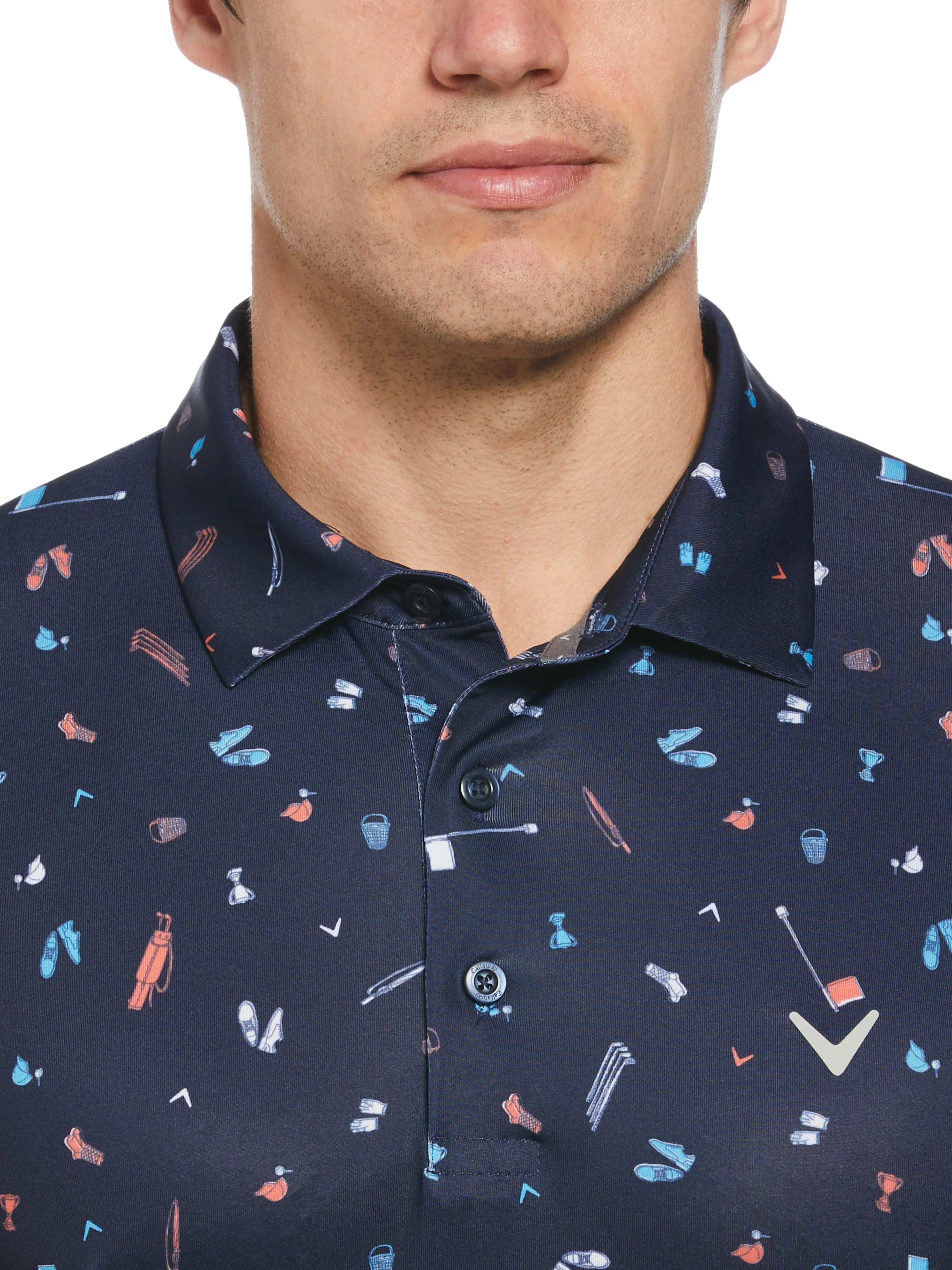Men's Tee Time Print Golf Polo Shirt