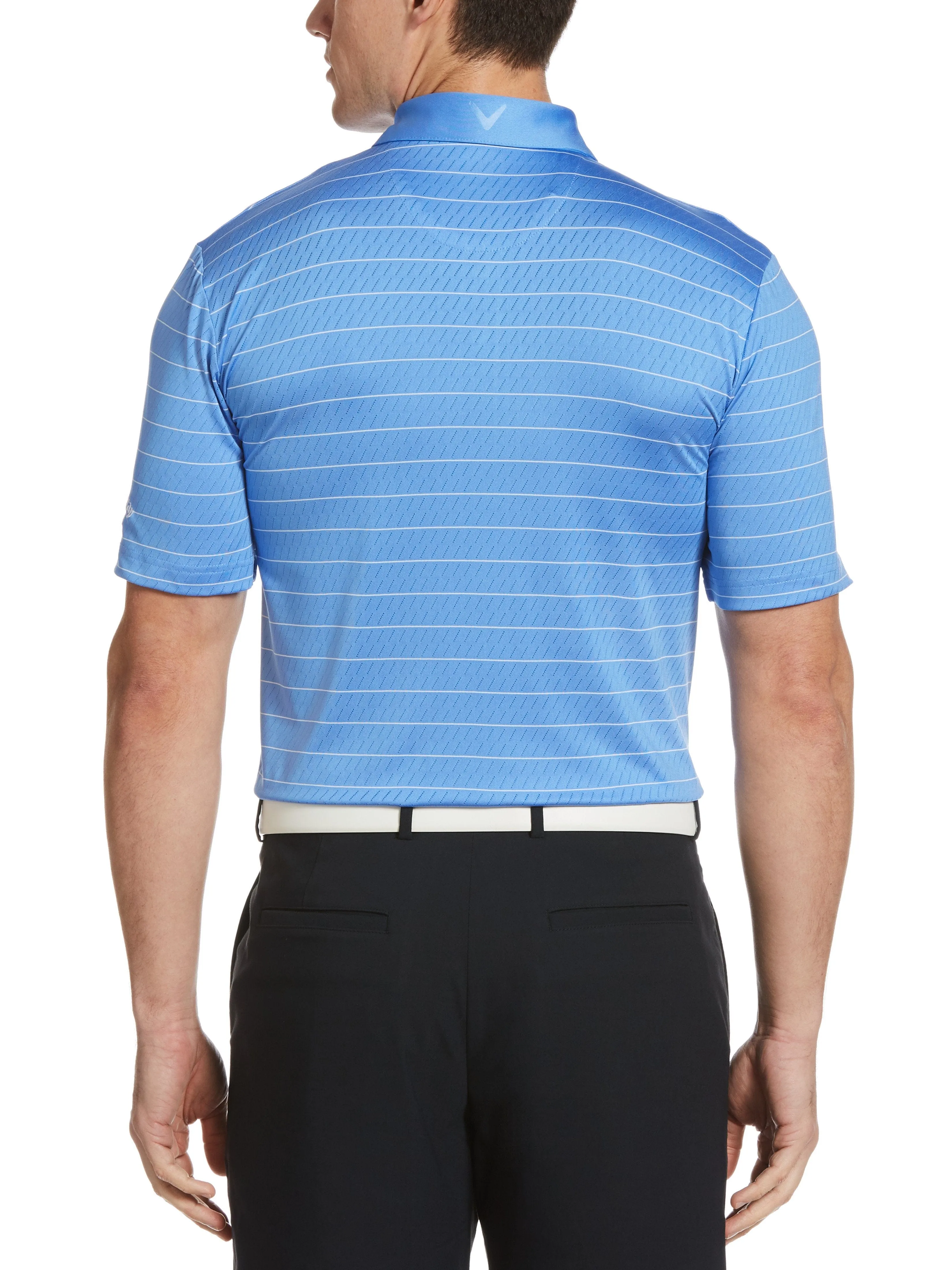 Mens Ventilated Stripe Polo