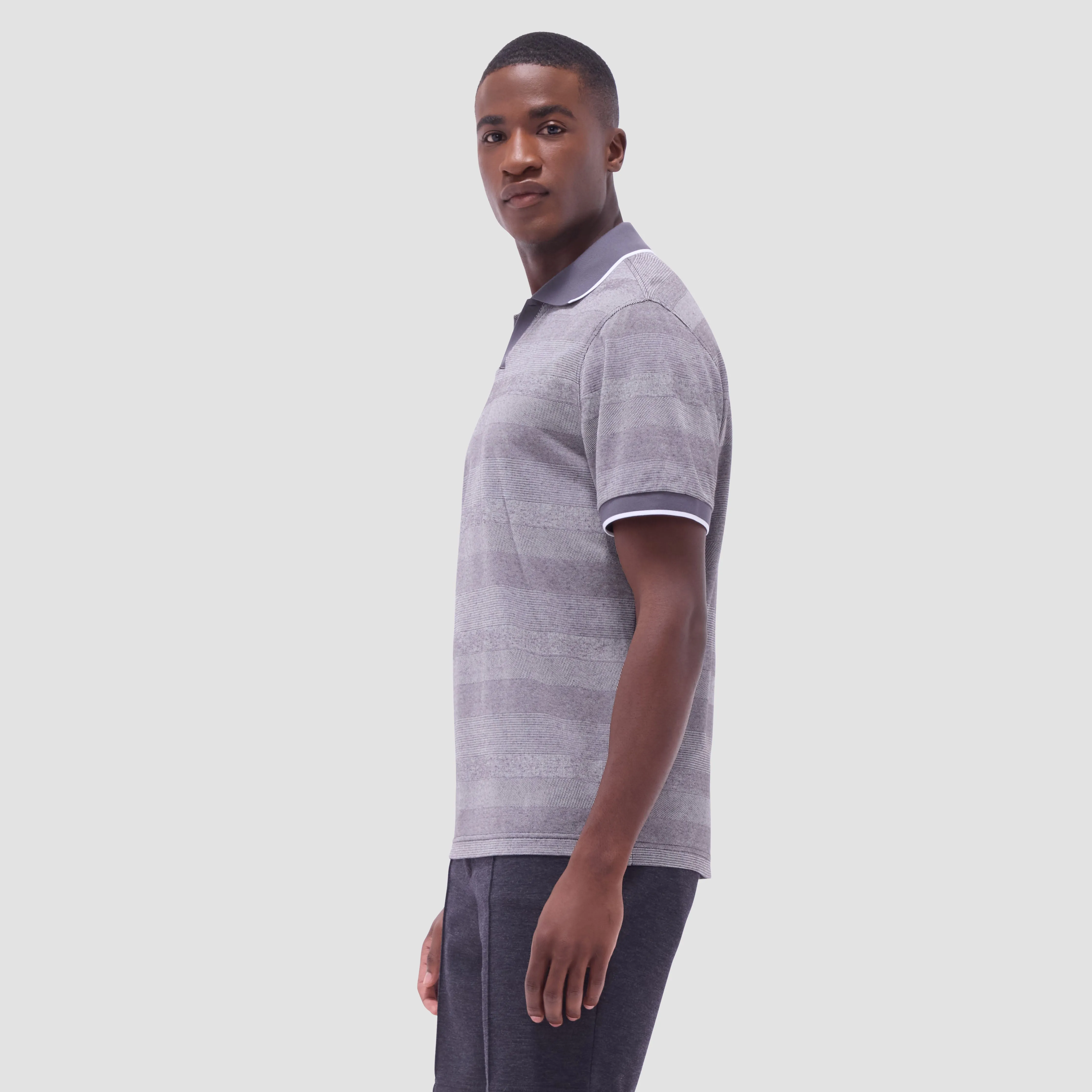 Mixed Media Johnny Collar Polo Shirt