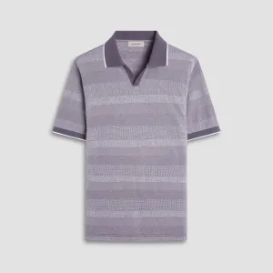 Mixed Media Johnny Collar Polo Shirt