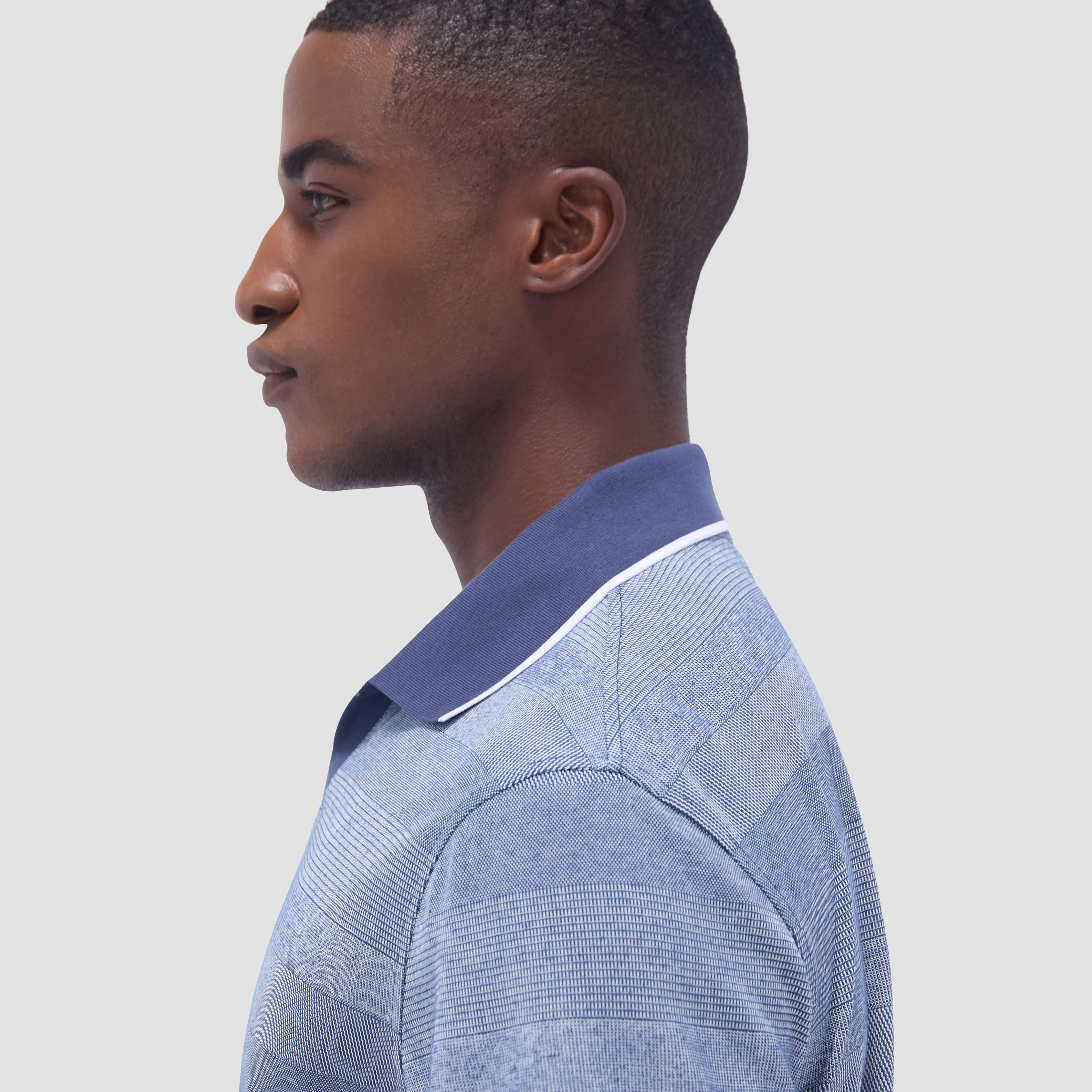Mixed Media Johnny Collar Polo Shirt
