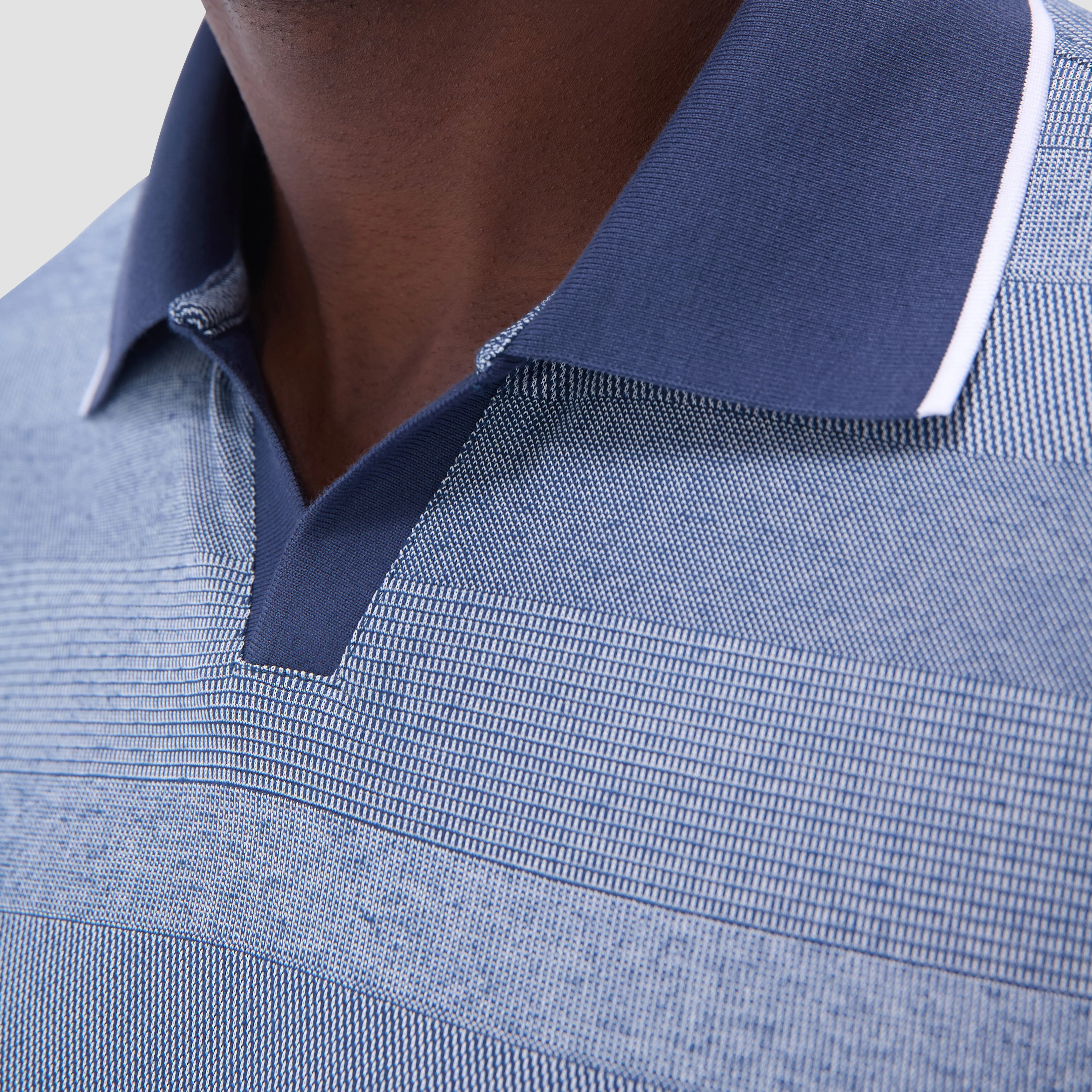 Mixed Media Johnny Collar Polo Shirt