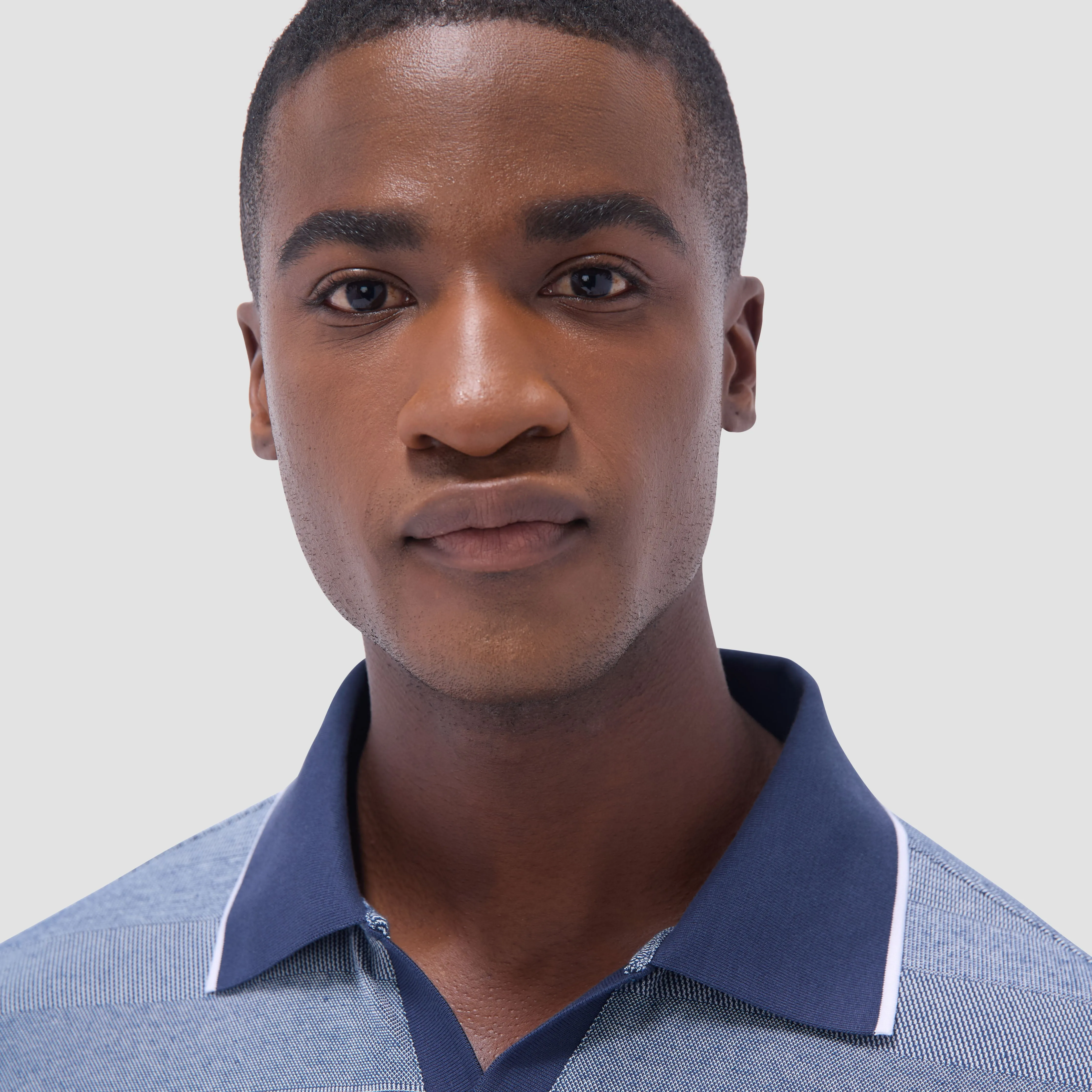 Mixed Media Johnny Collar Polo Shirt
