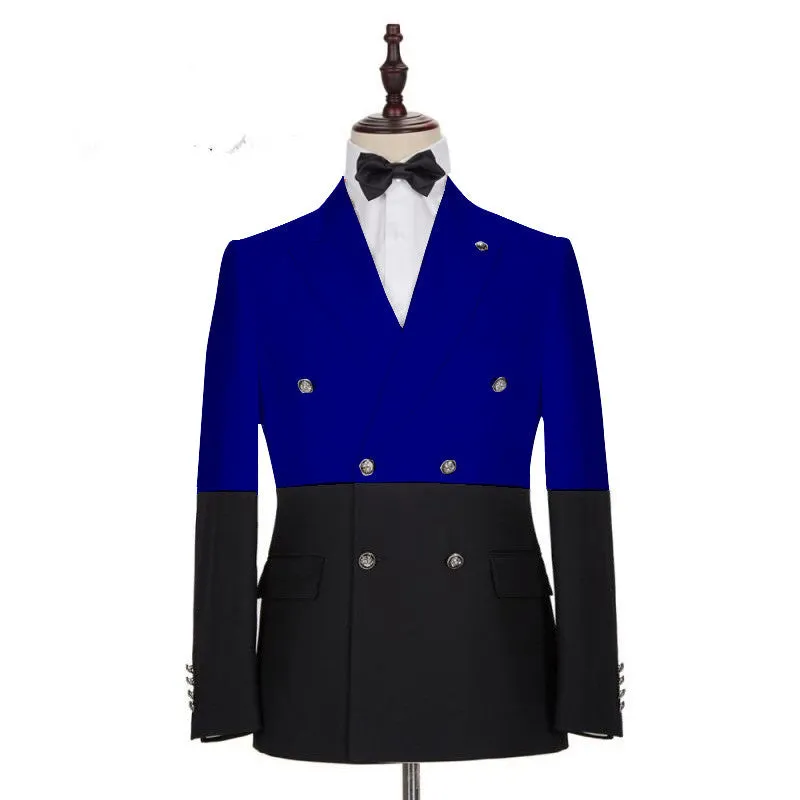 Modern Royal Blue Double Breasted Designer Men Suits