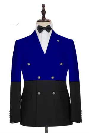 Modern Royal Blue Double Breasted Designer Men Suits