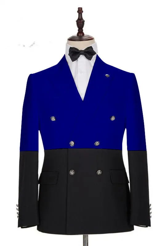Modern Royal Blue Double Breasted Designer Men Suits
