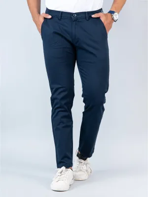 Navy Blue Fusion Fit Cotton Mens Chinos