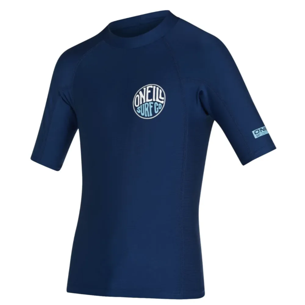 Oneill Boys Reactor UV SS Rash Vest- Marine