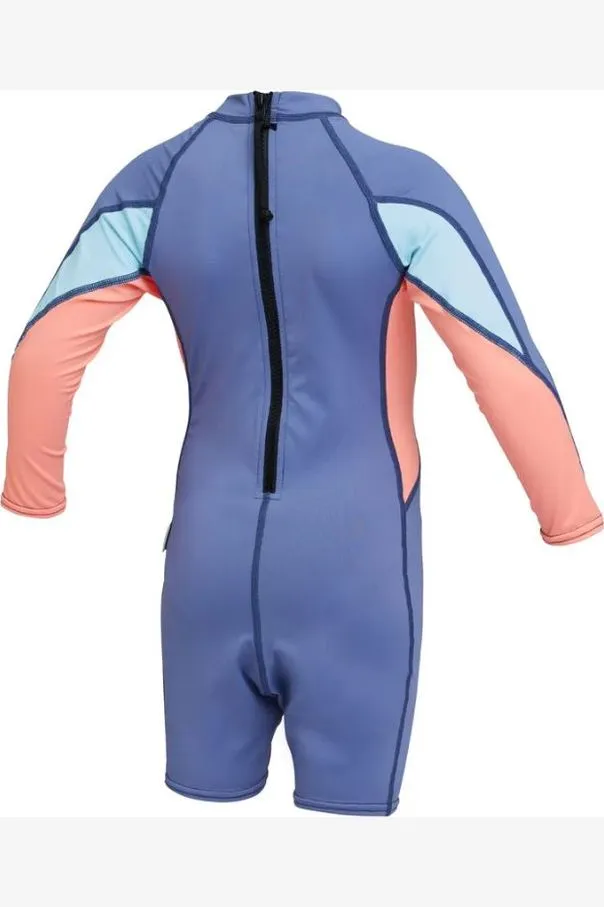 O'NEILL GIRLS TODDLER SPF LONG SLEEVE SPRING RASHSUIT - BLUE ICE