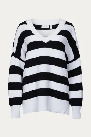 OVERSIZED OTTOMAN RUGBY STRIPED SWEATER