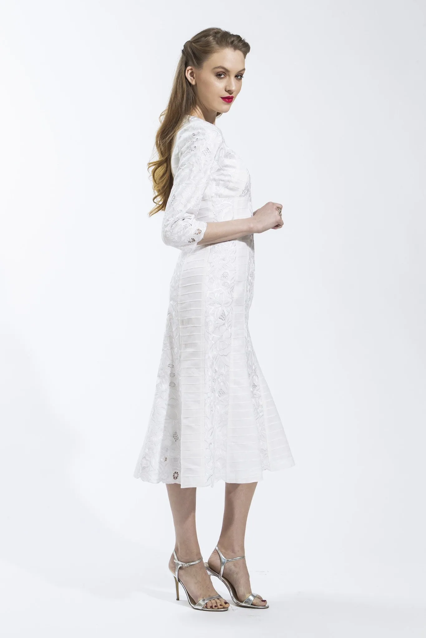 Panel Dress (White) Style 1797
