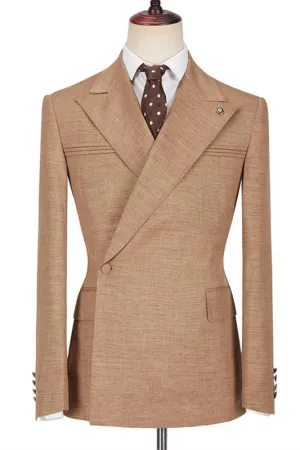 Peaked Lapel Ruffles Slim Fit Formal Men Suits