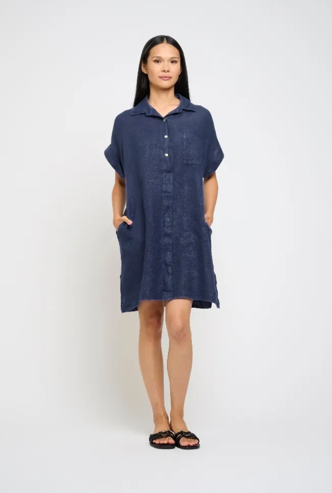Pistache Linen Shirt Dress