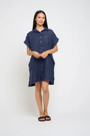 Pistache Linen Shirt Dress