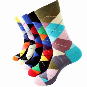 Plain Mens Dress Socks - Premium Cotton formal socks with Soft Elastic - 5 Pack Bundle
