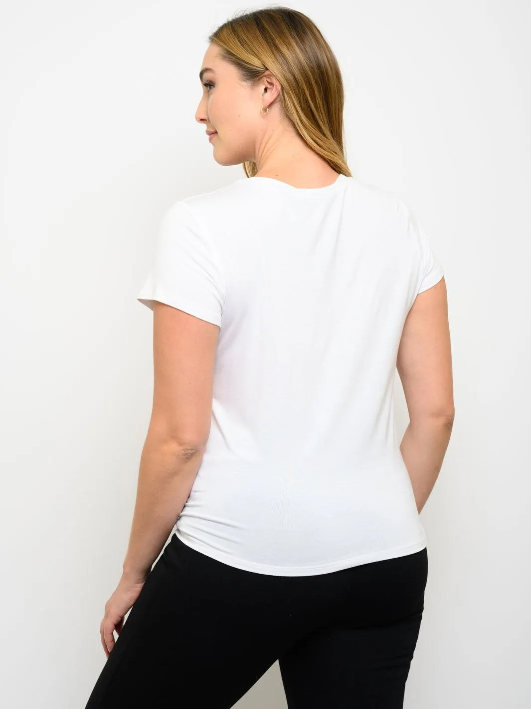PLUS SIZE GRAPHIC SHORT SLEEVE TOP