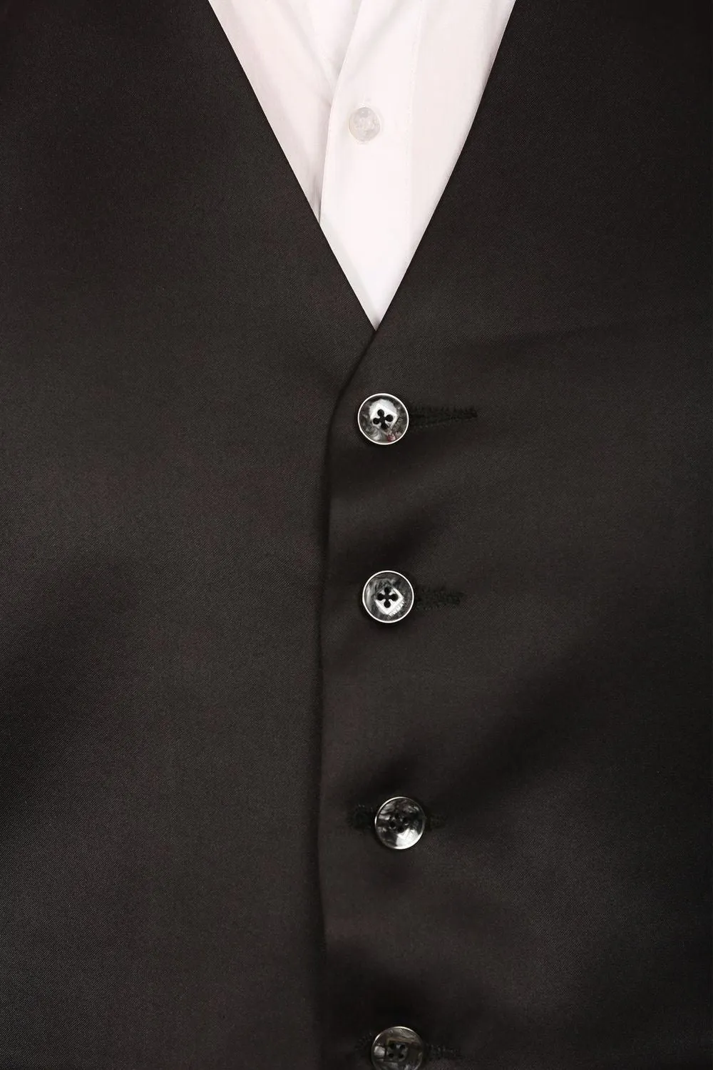 Poly Blend Black Tuxedo Vest and Pant Set