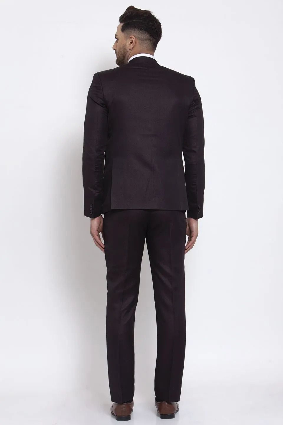 Poly Blend Coffee Two Piece Suit