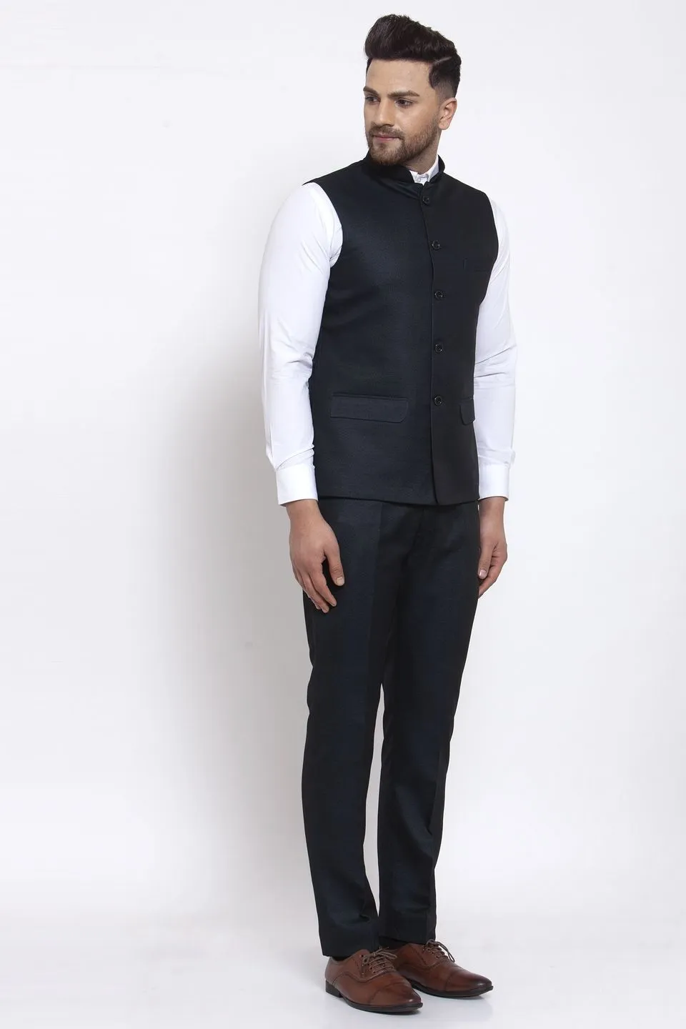 Poly Blend Green Vest and Trouser Set