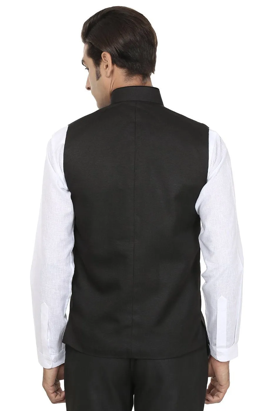 Polyester Cotton Black Modi Nehru Jacket