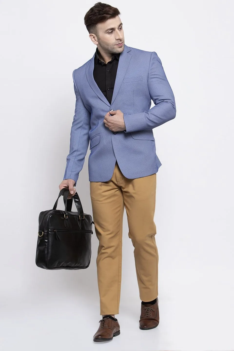 Polyester Cotton Blue Blazer