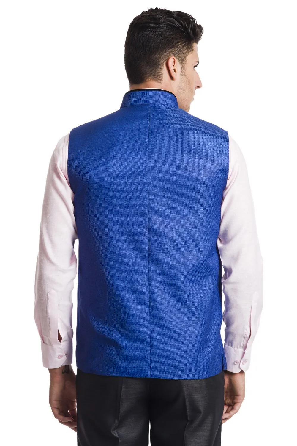 Polyester Cotton Blue Modi Nehru Jacket