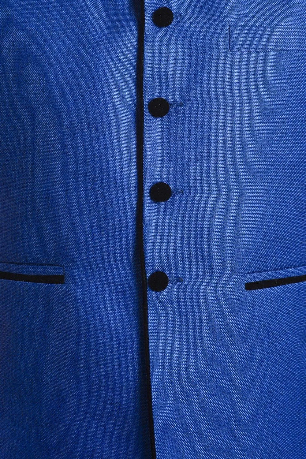 Polyester Cotton Blue Modi Nehru Jacket