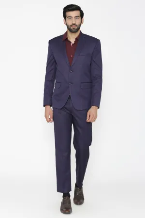 Polyester Cotton Blue Two Piece Suit