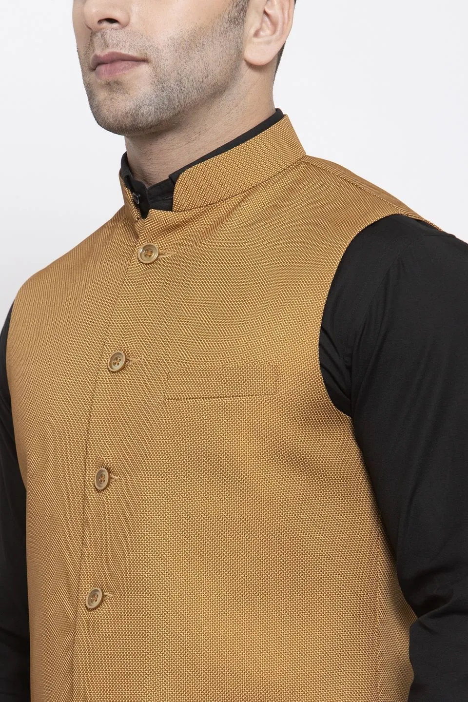 Polyester Cotton Brown Modi Nehru Jacket