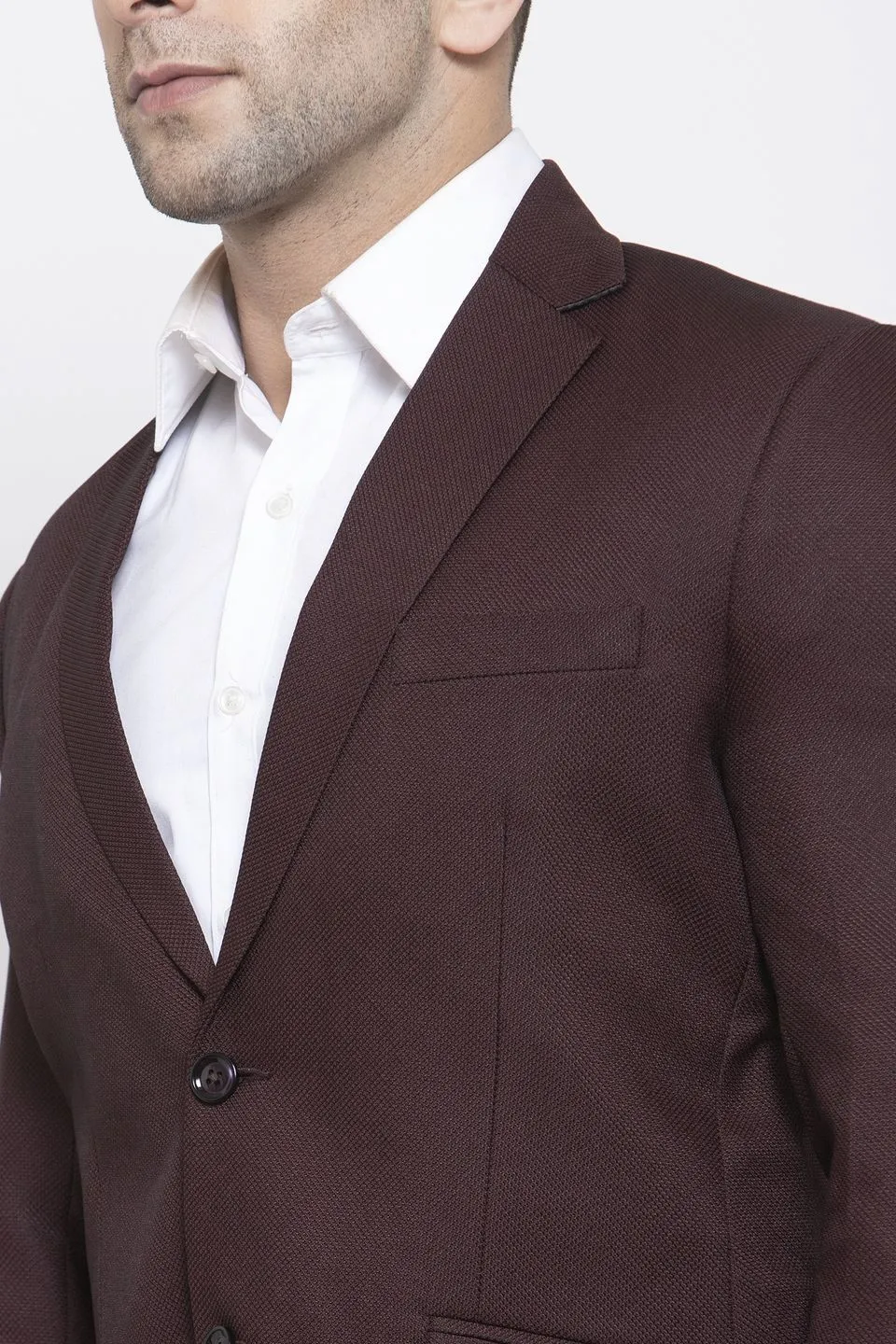 Polyester Cotton Dark Brown Blazer
