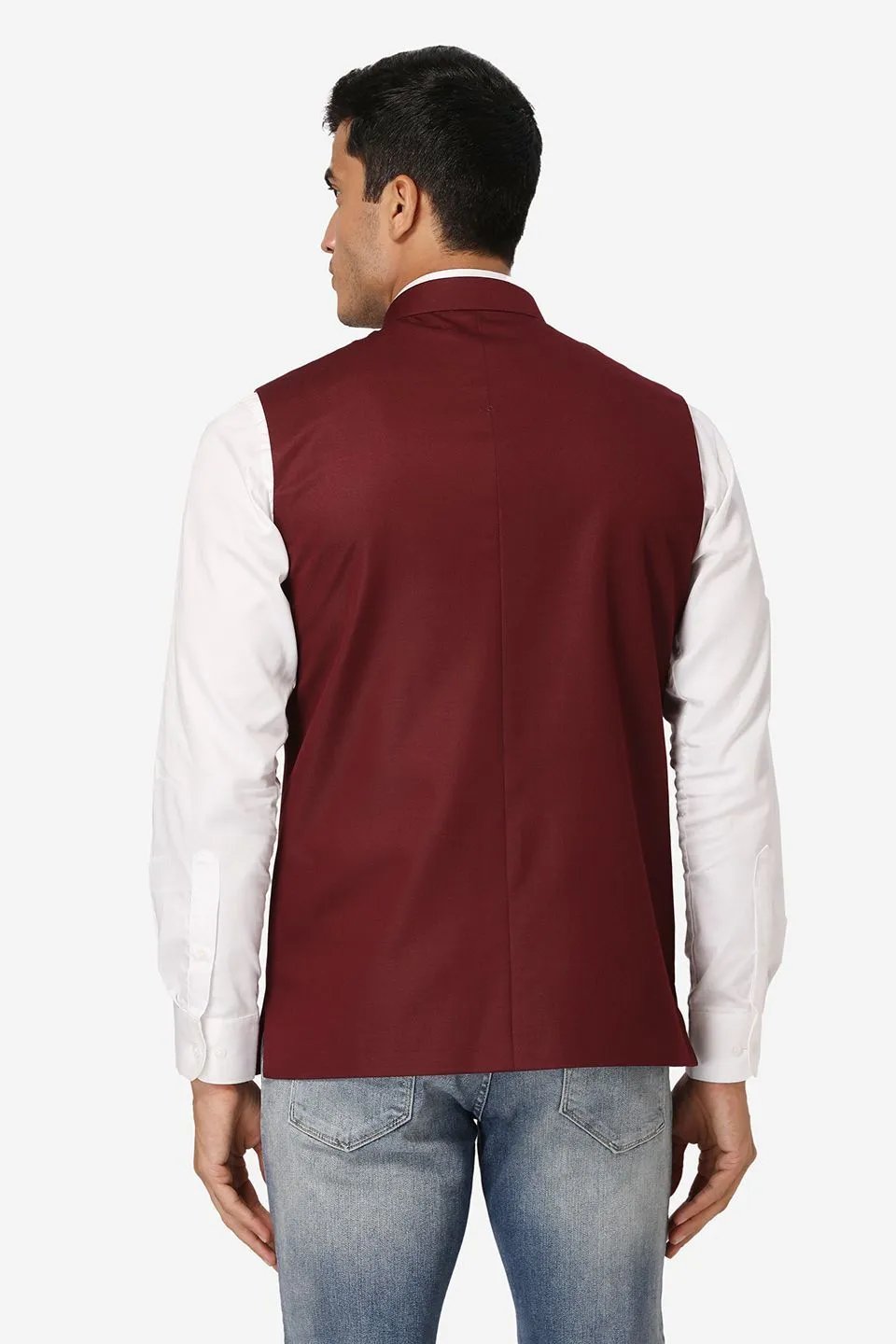 Polyester Cotton Purple Modi Nehru Jacket