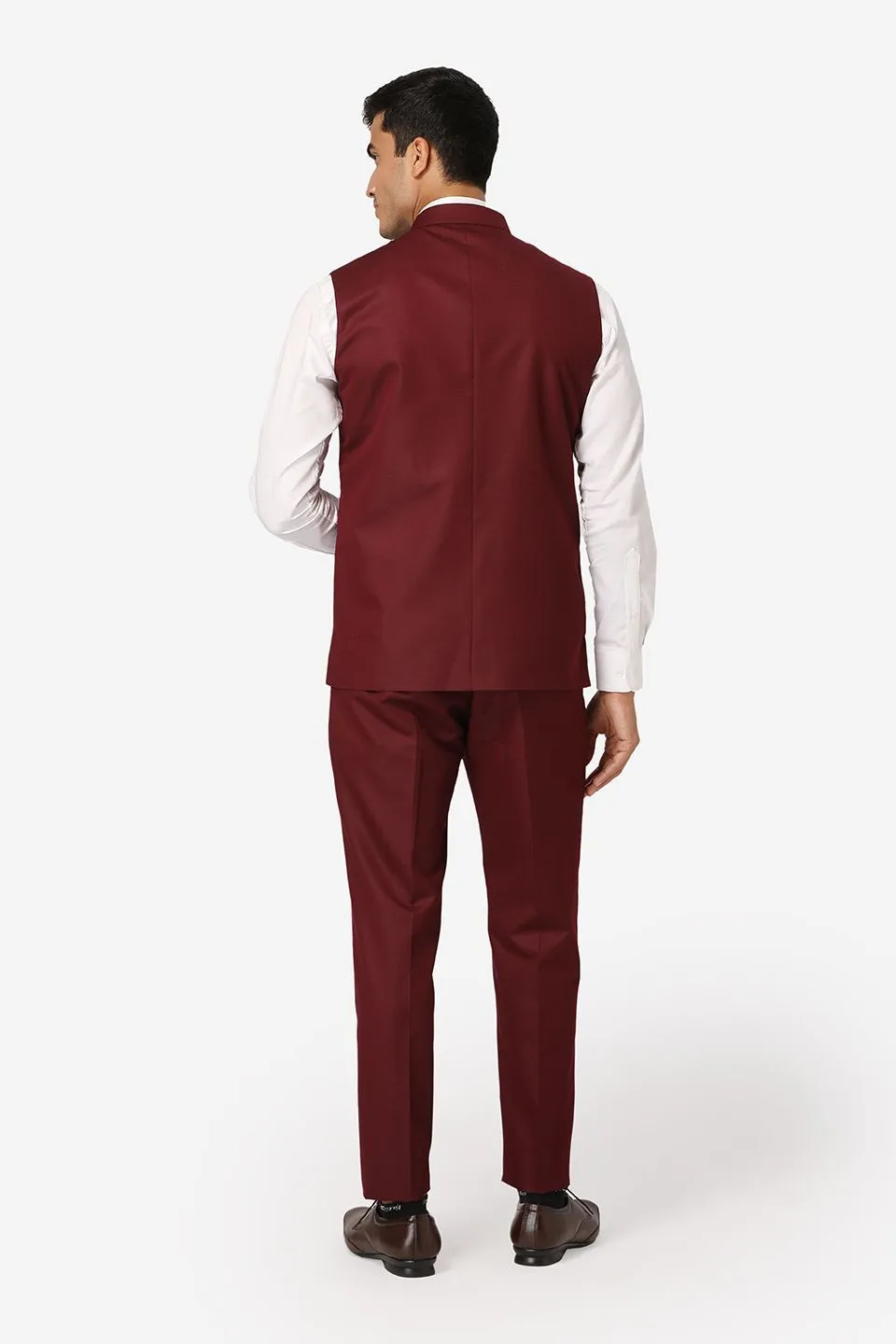 Polyester Cotton Purple Vest and Trouser Set