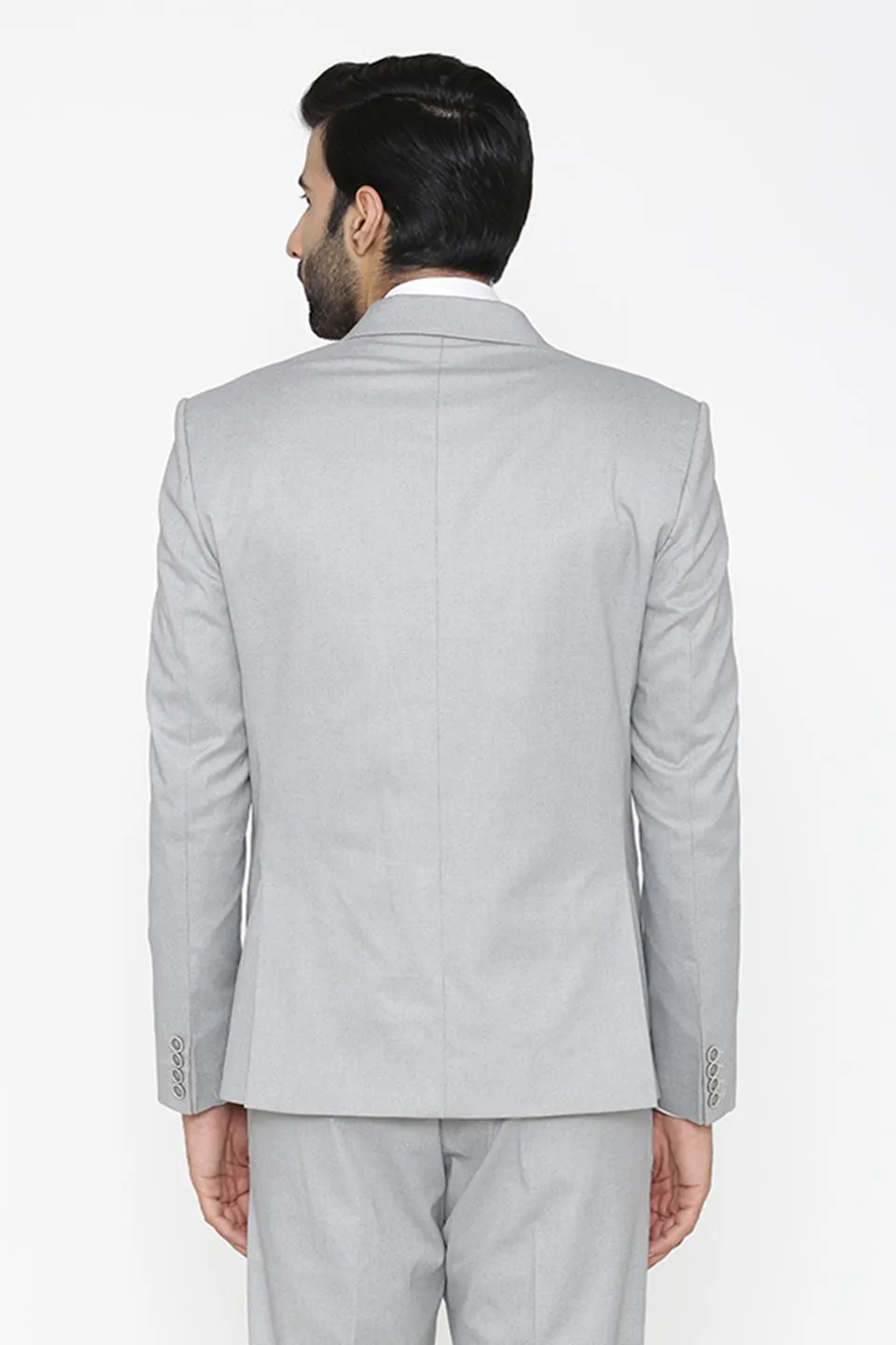 Polyester Cotton Silver Blazer