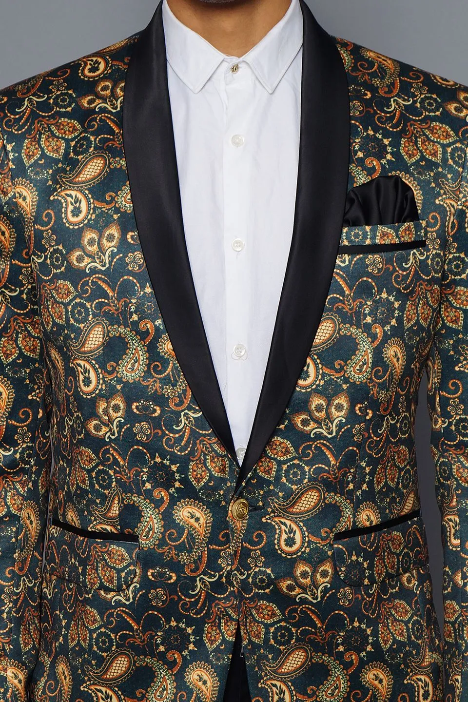 Polyester Fabric Green Tuxedo