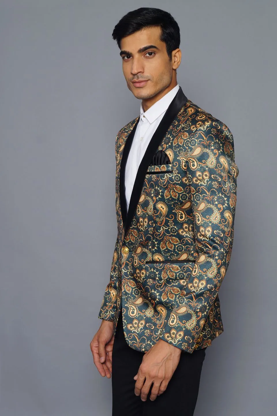 Polyester Fabric Green Tuxedo
