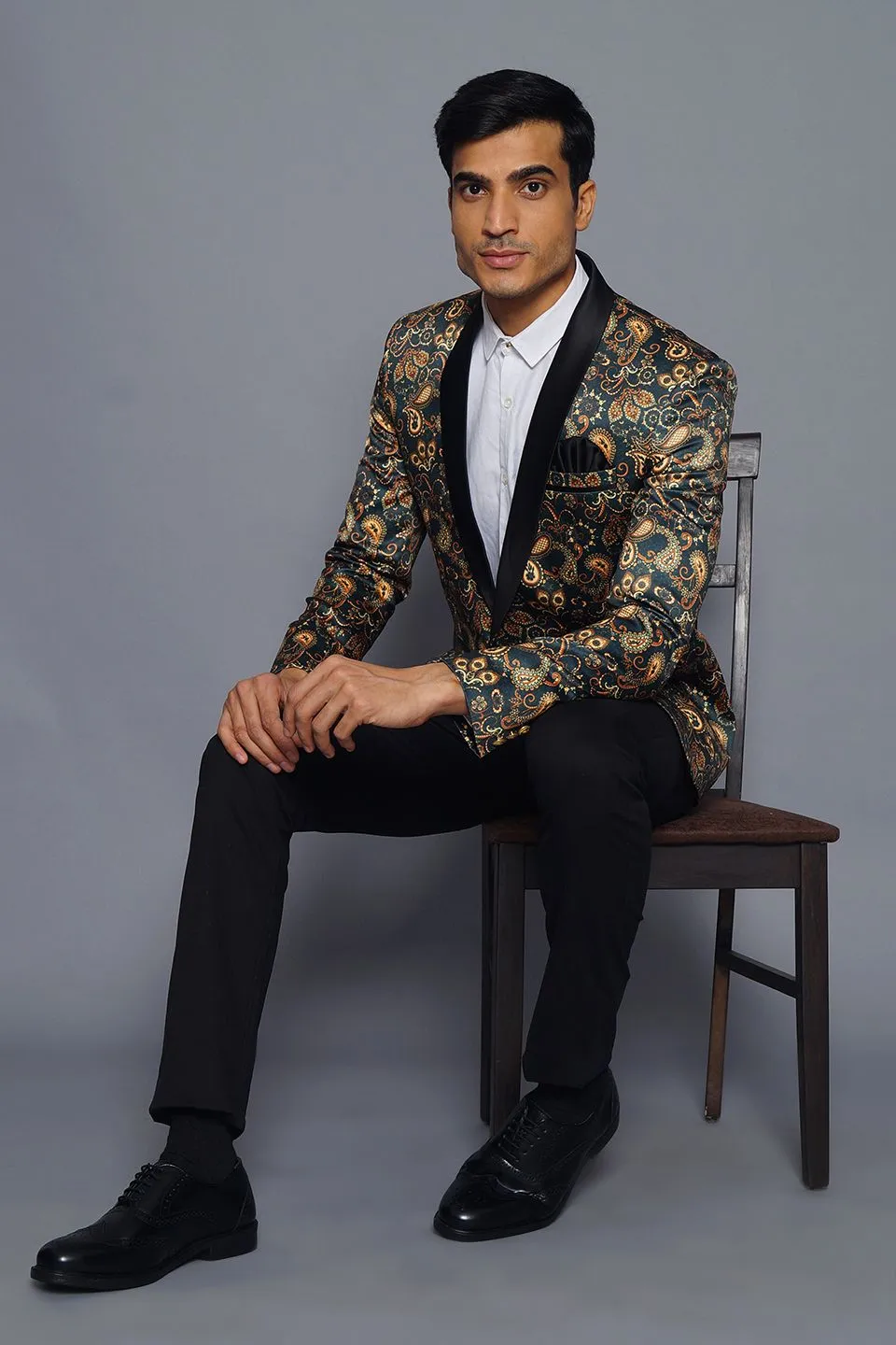Polyester Fabric Green Tuxedo