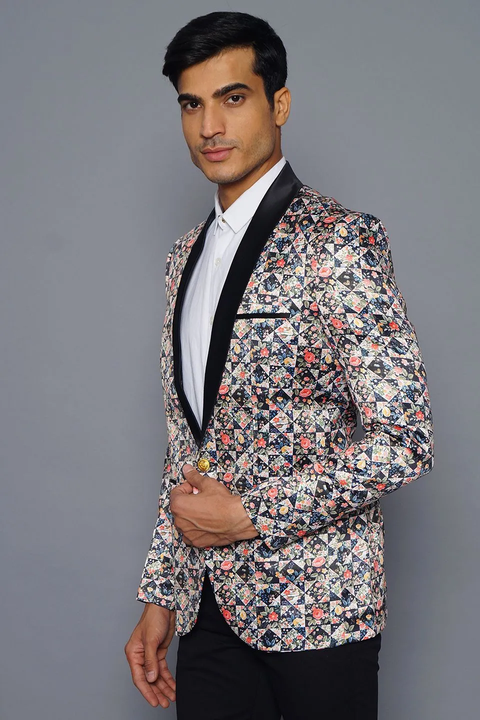 Polyester Fabric MulticolouRed Tuxedo