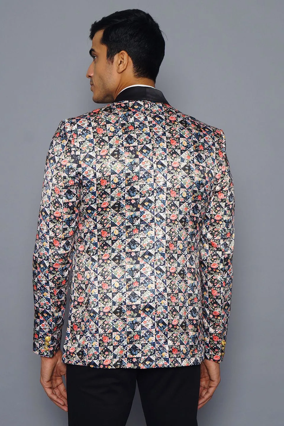 Polyester Fabric MulticolouRed Tuxedo