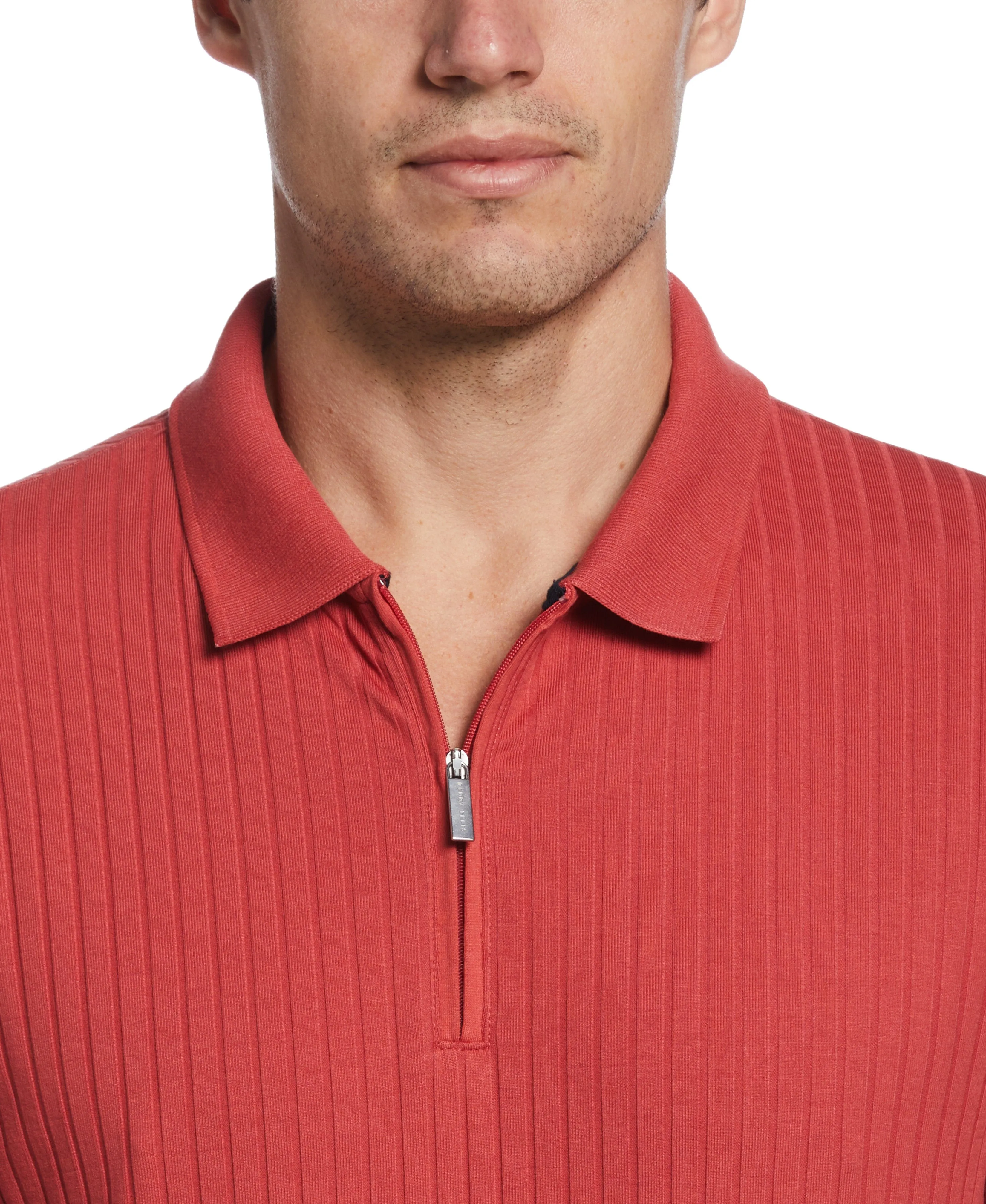Quarter Zip Ribbed Polo