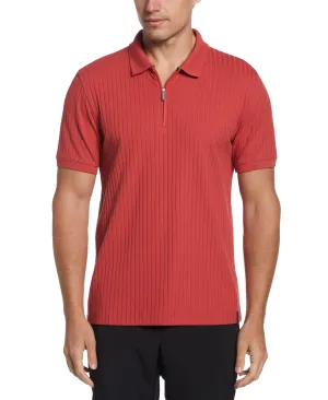 Quarter Zip Ribbed Polo
