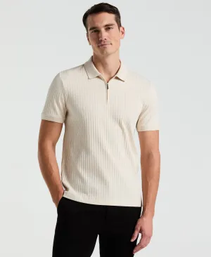 Quarter Zip Ribbed Polo