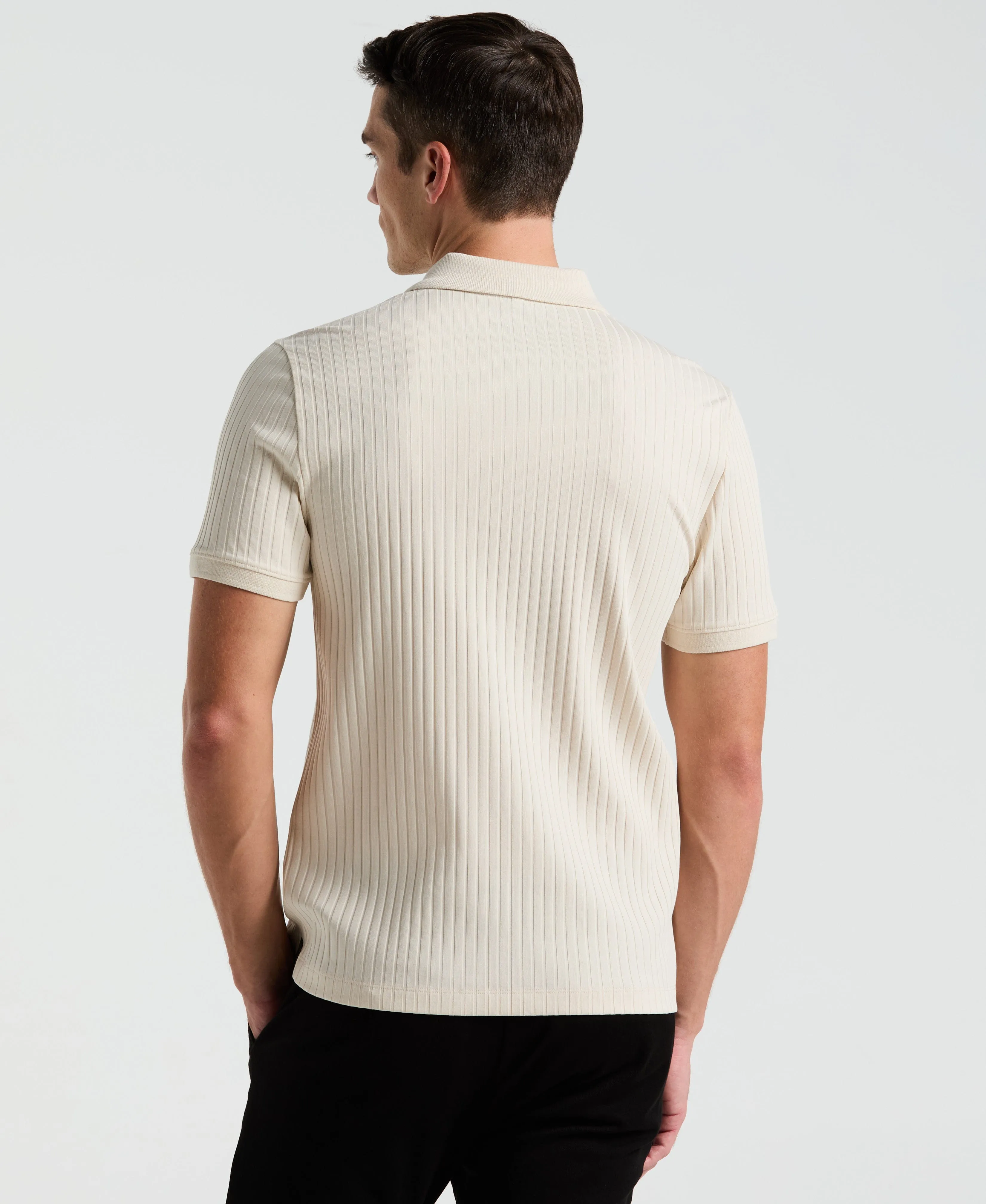 Quarter Zip Ribbed Polo