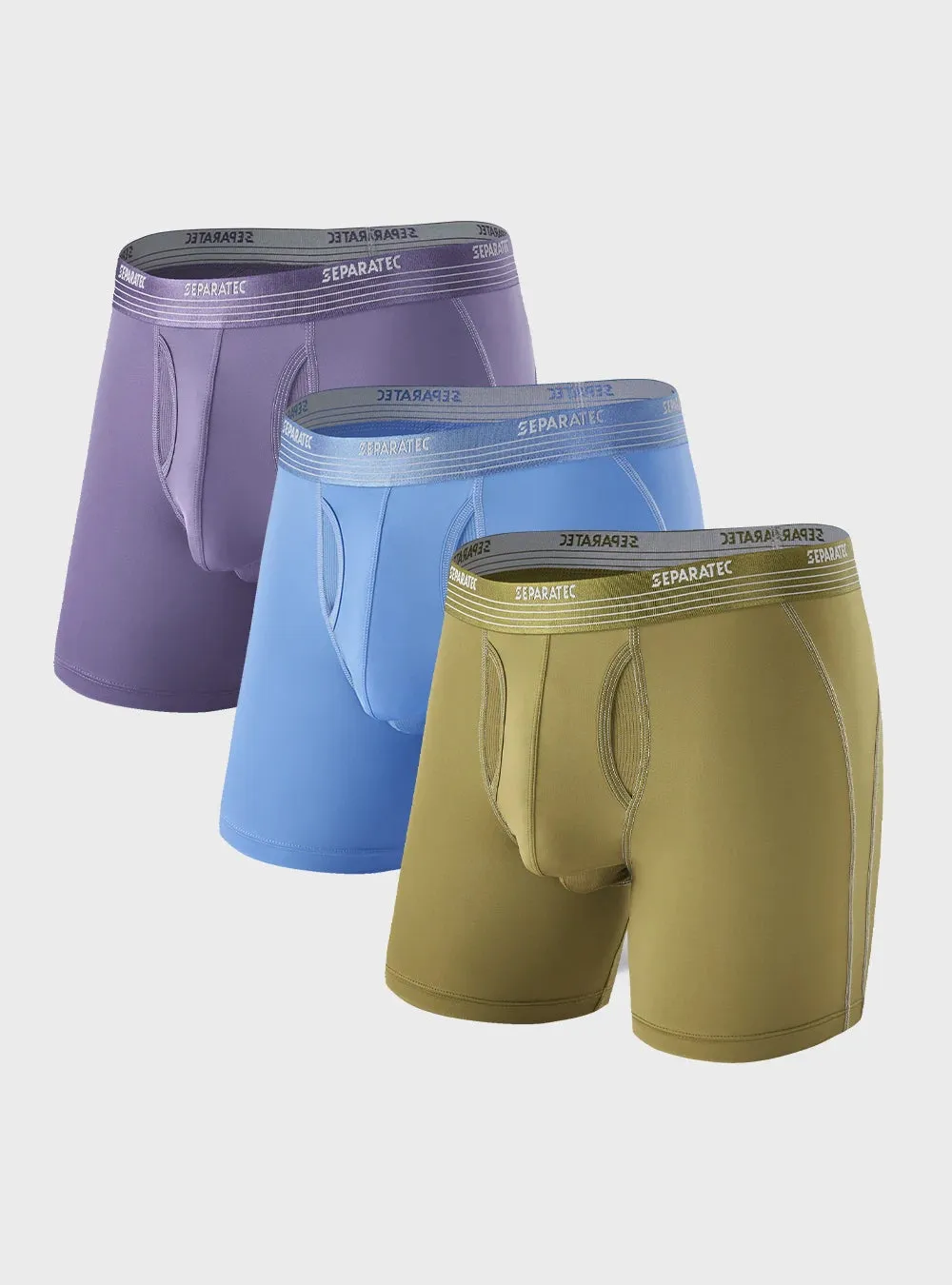 Quick Dry Open Fly Functional Breathable Athletic Boxer Briefs 3 Pack